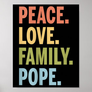 Pope Last Name Peace Love Family Matching  Poster