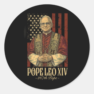 Pope Leo And America Us Pope Leo Xiv  Classic Round Sticker