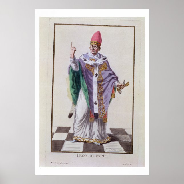 Pope Leo III (795-816) from 'Receuil des Estampes, Poster (Front)