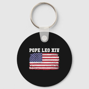 Pope Leo Xiv 14th First American Pope Usa Flag Vin Key Ring