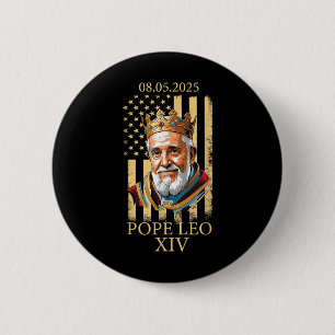 Pope Leo Xiv, American Flag 2025 Vatican Leo Xiv E 6 Cm Round Badge