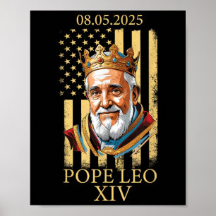 Pope Leo Xiv, American Flag 2025 Vatican Leo Xiv E Poster