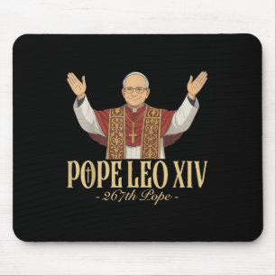 Pope Leo Xiv Catholic Church God Bless Mouse Pad