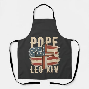 Pope Leo XIV Christian Church Da Pope USA Flag Apron