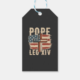 Pope Leo XIV Christian Church Da Pope USA Flag Gift Tags