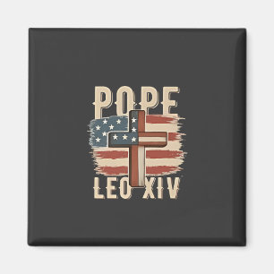 Pope Leo XIV Christian Church Da Pope USA Flag Magnet