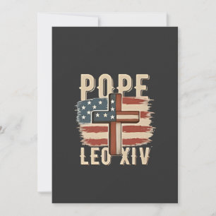 Pope Leo XIV Christian Church Da Pope USA Flag Thank You Card