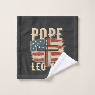 Pope Leo XIV Christian Church Da Pope USA Flag Wash Cloth