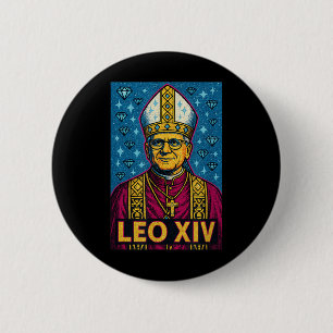 Pope Leo Xiv - Diamonds Of Wisdom _ Christian Pop 6 Cm Round Badge