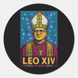 Pope Leo Xiv - Diamonds Of Wisdom _ Christian Pop  Classic Round Sticker