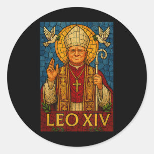 Pope Leo Xiv - Divine Mosaic Art Christian Catholi Classic Round Sticker