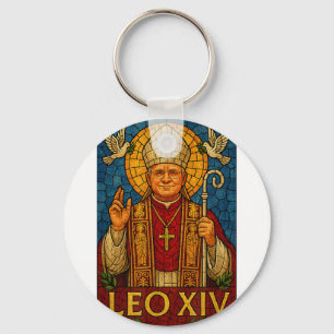 Pope Leo Xiv - Divine Mosaic Art Christian Catholi Key Ring