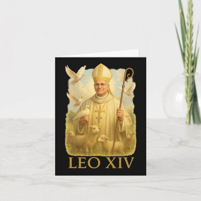 Pope Leo Xiv Doves - Christian Catholic Faith Insp Card (Front)