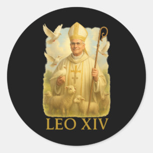 Pope Leo Xiv Doves - Christian Catholic Faith Insp Classic Round Sticker