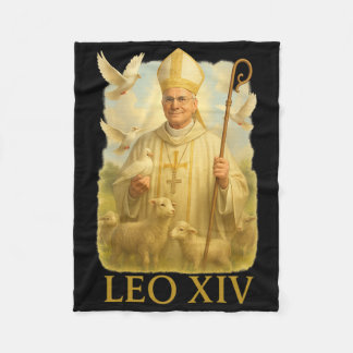 Pope Leo Xiv Doves - Christian Catholic Faith Insp Fleece Blanket