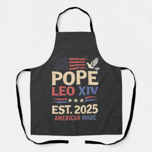Pope Leo XIV est. 2025 4th of July USA Flag Apron