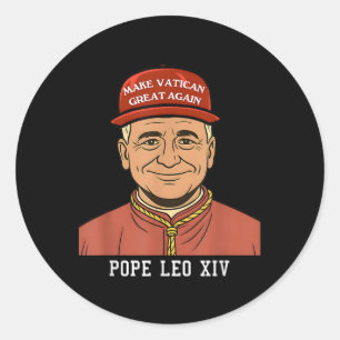Pope Leo Xiv Make Vatican Great Again Christianity Classic Round Sticker