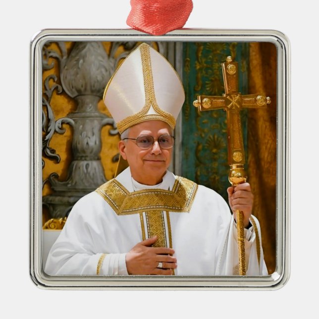 Pope Leo XIV Mass Sistine Chapel  Metal Ornament (Front)