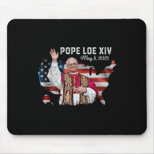 Pope Leo Xiv May 8 2025 America Flag Mouse Pad