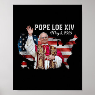 Pope Leo Xiv May 8 2025 America Flag Poster