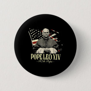Pope Leo Xiv Patriotic Usa Catholic Christian  6 Cm Round Badge