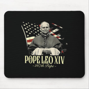 Pope Leo Xiv Patriotic Usa Catholic Christian Mouse Pad