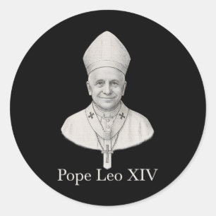 Pope Leo Xiv Portrait  Classic Round Sticker