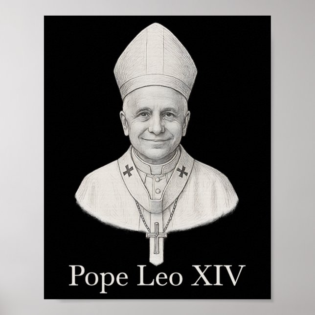 Pope Leo Xiv Portrait  Poster (Front)