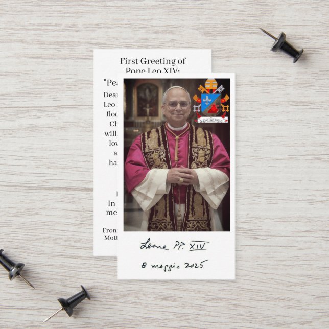 Pope Leo XIV Prayer Card (Front/Back In Situ)