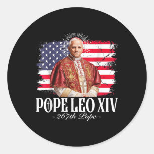 Pope Leo Xiv Robert American Flag Classic Round Sticker