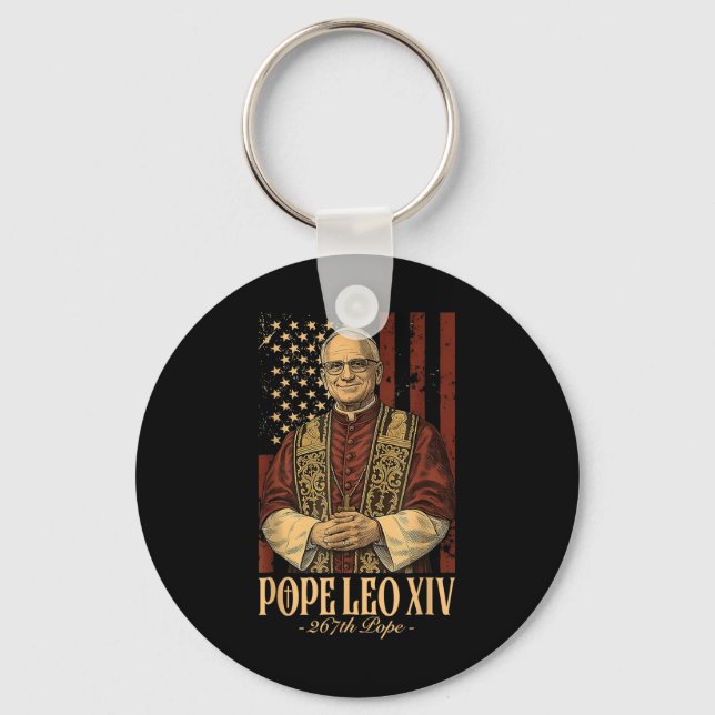 Pope Leo Xiv Robert Francis Prevost  Key Ring (Front)