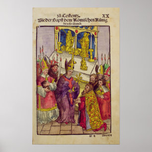 Pope Martin V gives Sigismund symbolic gift Poster