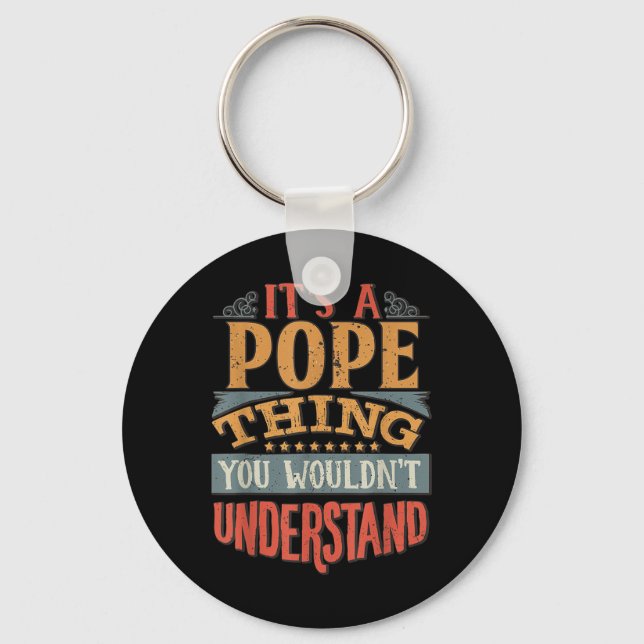 Pope Name _2  Key Ring (Front)