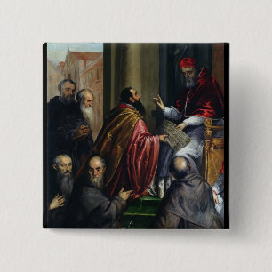 Pope Paul IV Handing over a Statute 15 Cm Square Badge