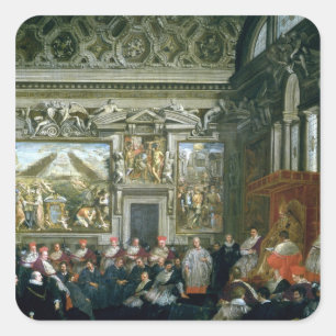 Pope Paul V with an Audience, 1620 Square Sticker