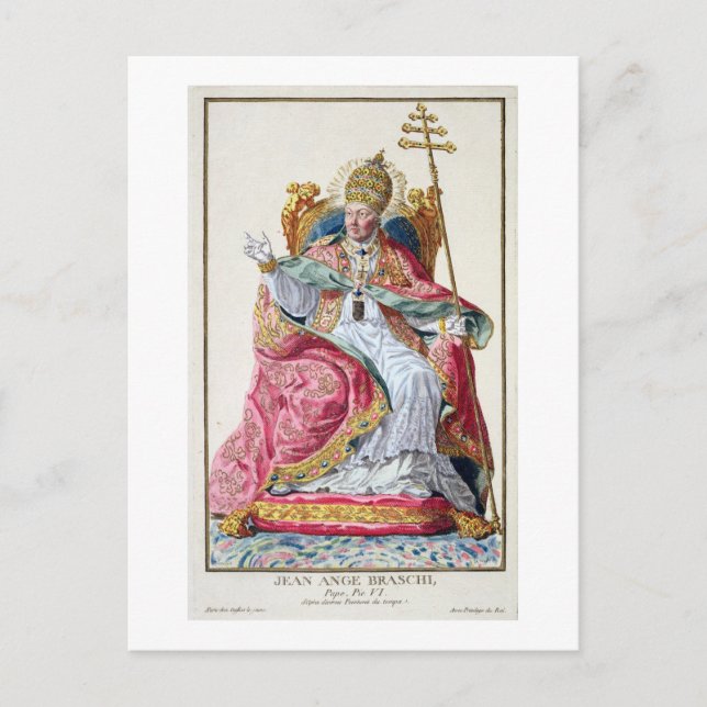 Pope Pius VI (1717-99) from 'Receuil des Estampes, Postcard (Front)