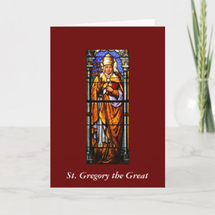 Pope Saint Gregory the Great - Stained Glass Holiday Card