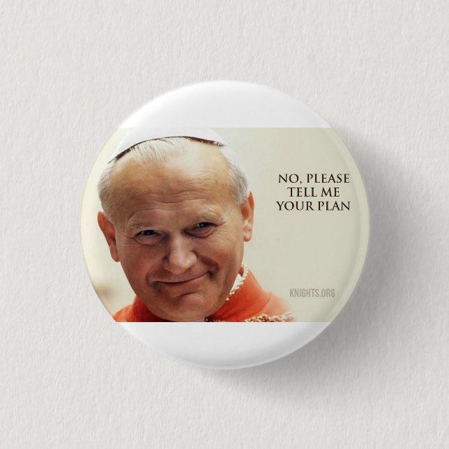 Pope Saint John Paul II 3 Cm Round Badge (Front)