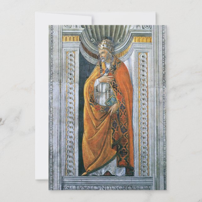 Pope Saint Sixtus II by Sandro Botticelli Invitation (Front)