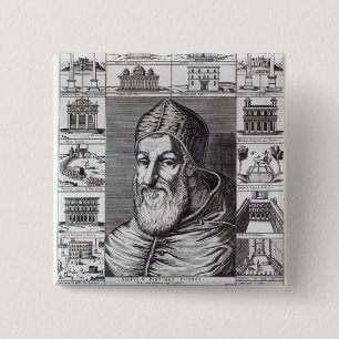 Pope Sixtus V, surrounded by the churches 15 Cm Square Badge
