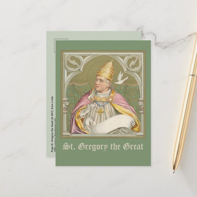 Pope St. Gregory the Great (M 067) Postcard (Front/Back In Situ)
