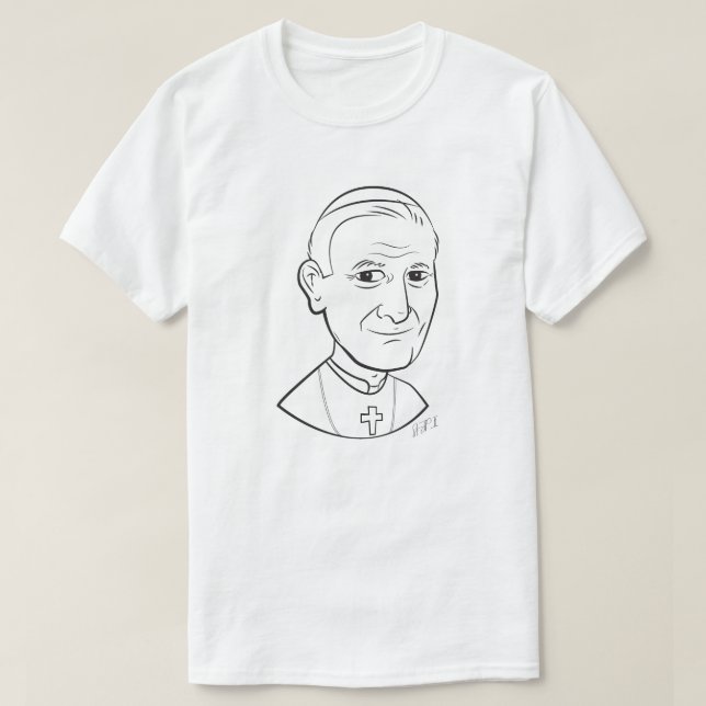 Pope St. John Paul II Caricature T-Shirt (Design Front)