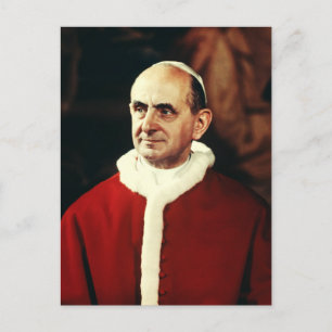 Pope St. Paul VI Commemorative Historical Papal Ar Postcard