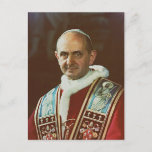 Pope St. Paul VI Commemorative Historical Papal Ar Postcard