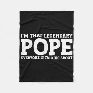 Pope Surname Funny Team Family Last Name Pope Fleece Blanket