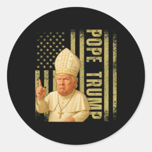 Pope Trump 2025 Trump Pope Donald Trump Political  Classic Round Sticker