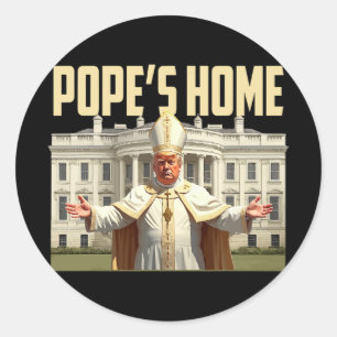 Pope Trump Classic Round Sticker
