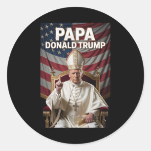 Pope Trump Classic Round Sticker
