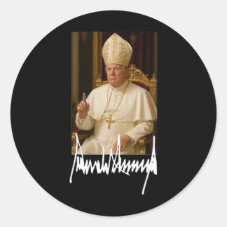 Pope Trump Funny American President Trump Vatican  Classic Round Sticker