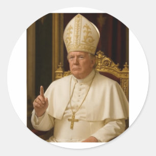 Pope Trump Funny Classic Round Sticker